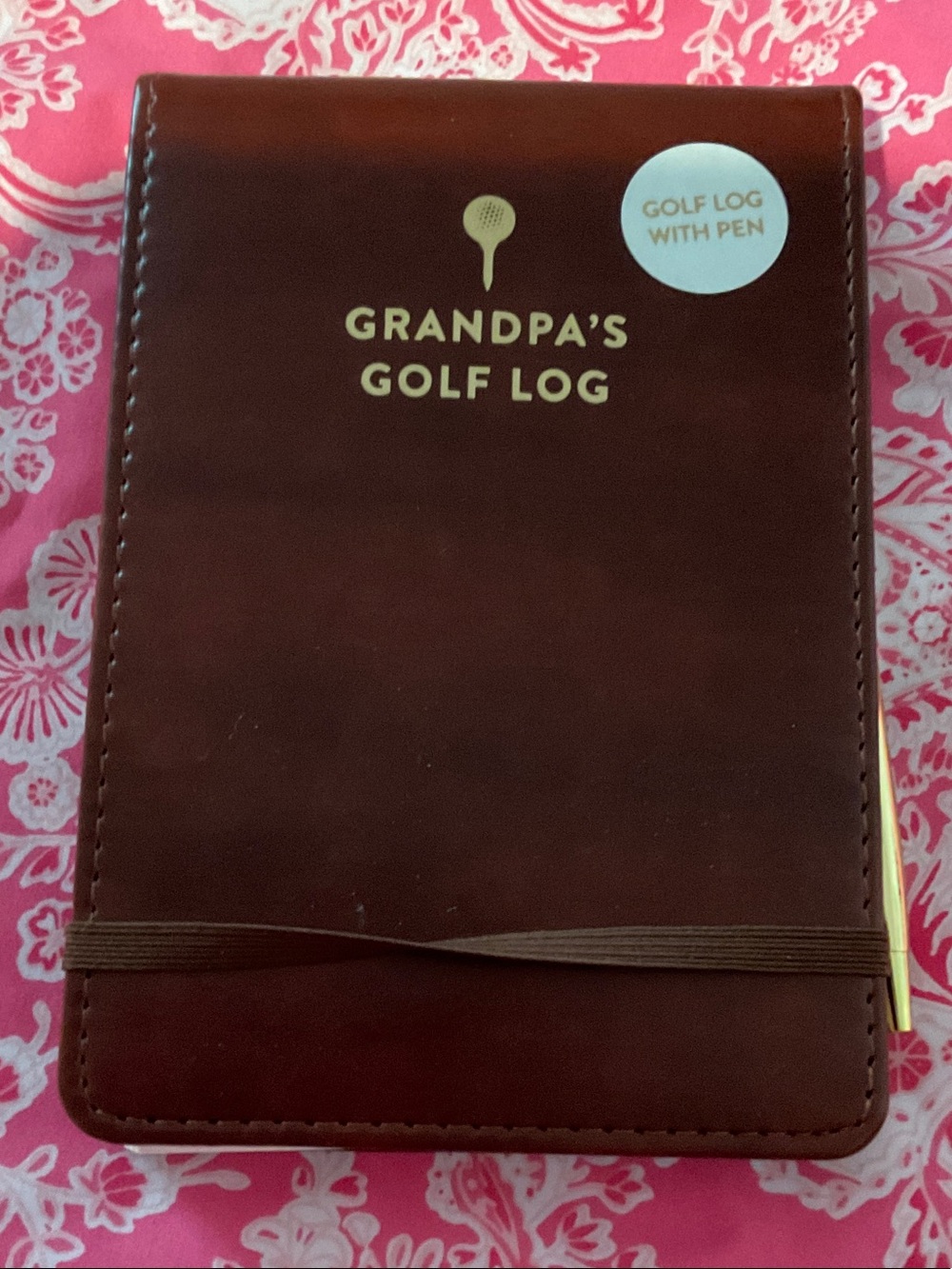 Grandpa's Golf Log Brown Leatherette Notebook